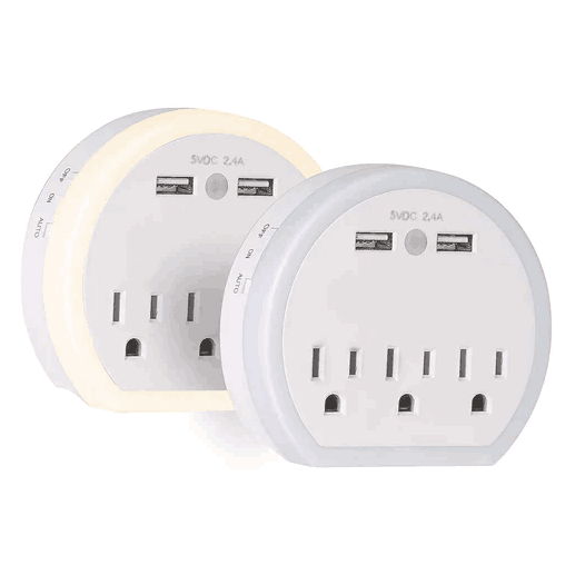 E-Macht USB Wall Outlet Extender, Surge Protector Wall Outlet Plug with 3 Outlet and 2 USB Port(5V/2.4A)