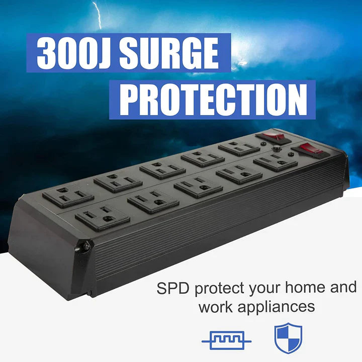 E-Macht Surge Protector Power Strip with Outlets Ports 6-Foot Cord for Home, Office -Black | e-macht.com