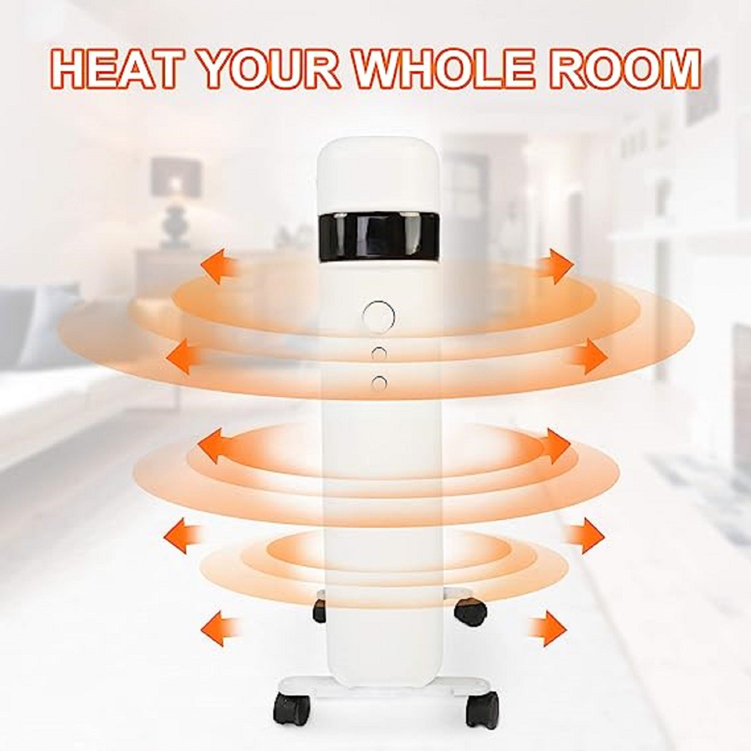 E-Macht Portable Space Heater, 1500w Adjustable Thermostat with Overheat Protection and Tip-over Protection