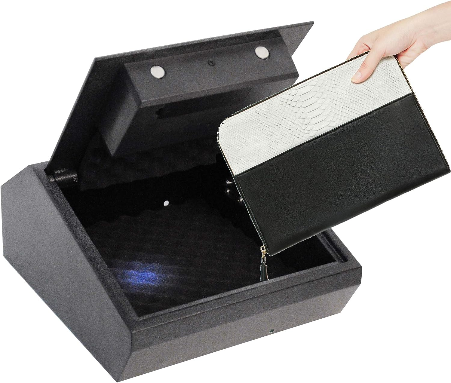 E-Macht Top Open Keypad Safe with LED Display, Cabinet Safes 0.4 Cubic Feet Black