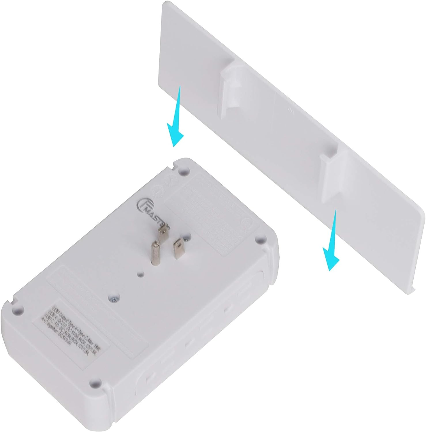 E-Macht Socket Shelf Outlet 2 Pack Surge Protector Extender Wall plug with USB A+C Ports(3.4A Total), 8 AC Outlets