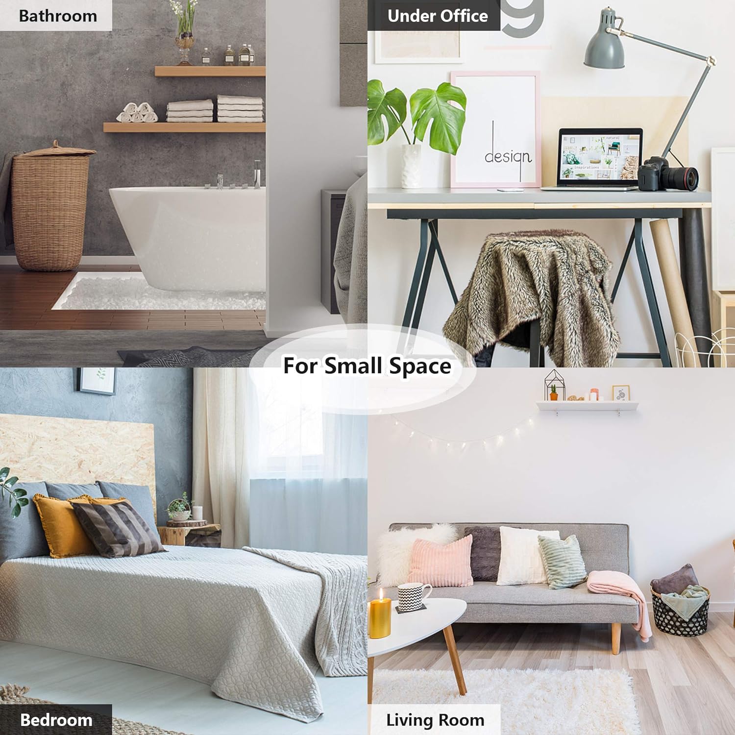 E-Macht 1000W Electric Convector Heater with Wheels Freestanding/Wall Mounted Smart Space Heater Panel