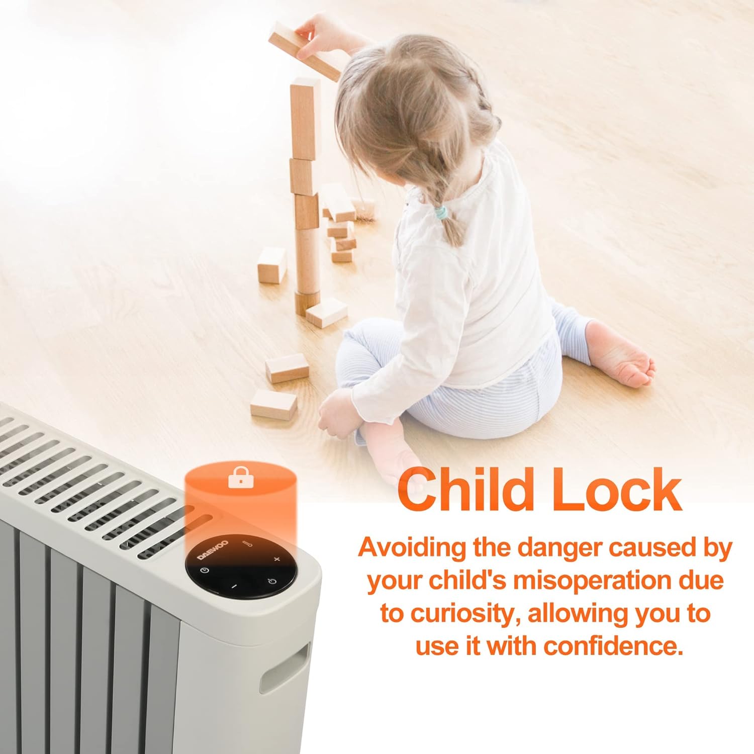 Electric Baseboard Heater 1500W Convection Heater w/ LED Digital Display for Large Home