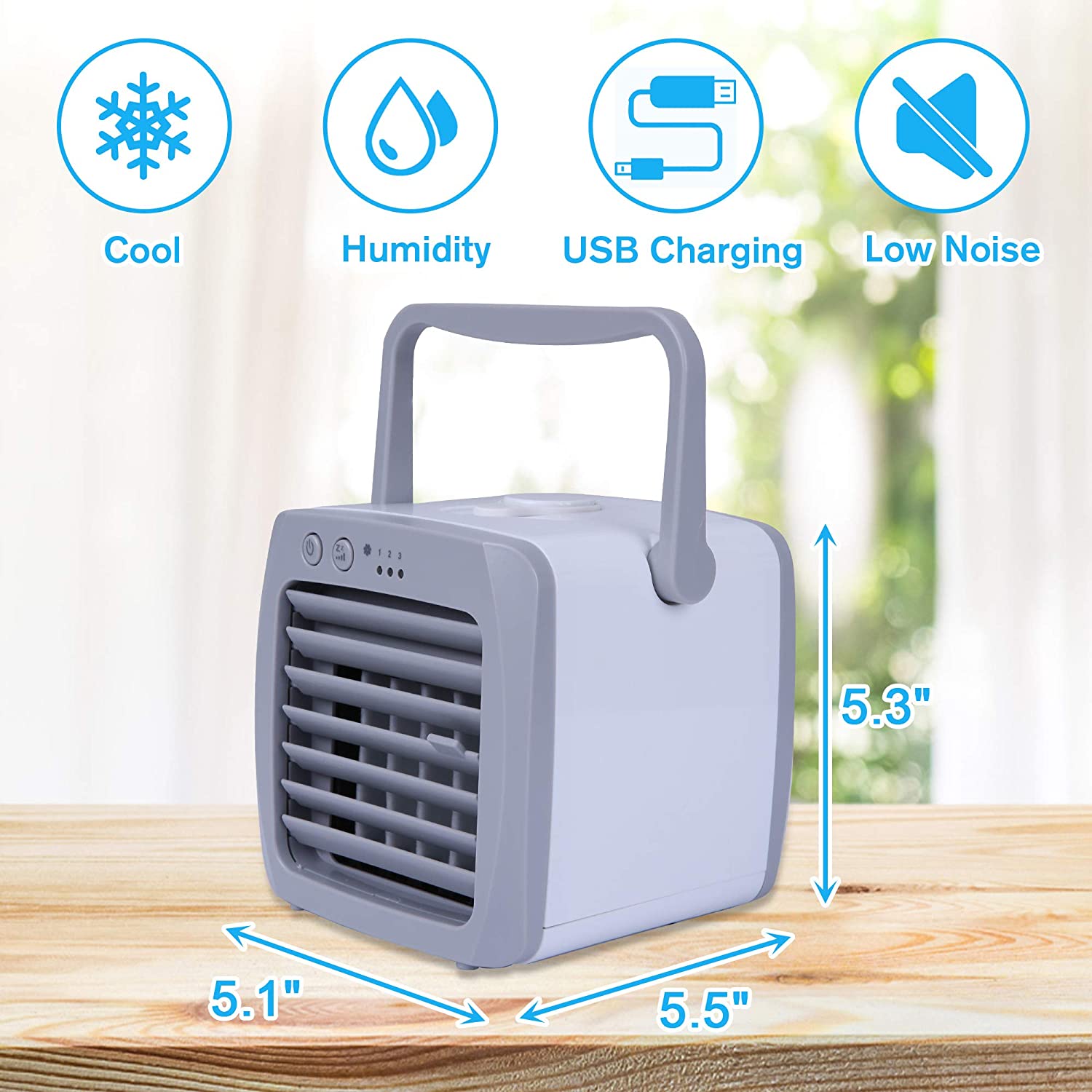 E-Macht Portable Evaporative Air Conditioner Cooler Small Cooling Fan with USB Charge | e-macht.com