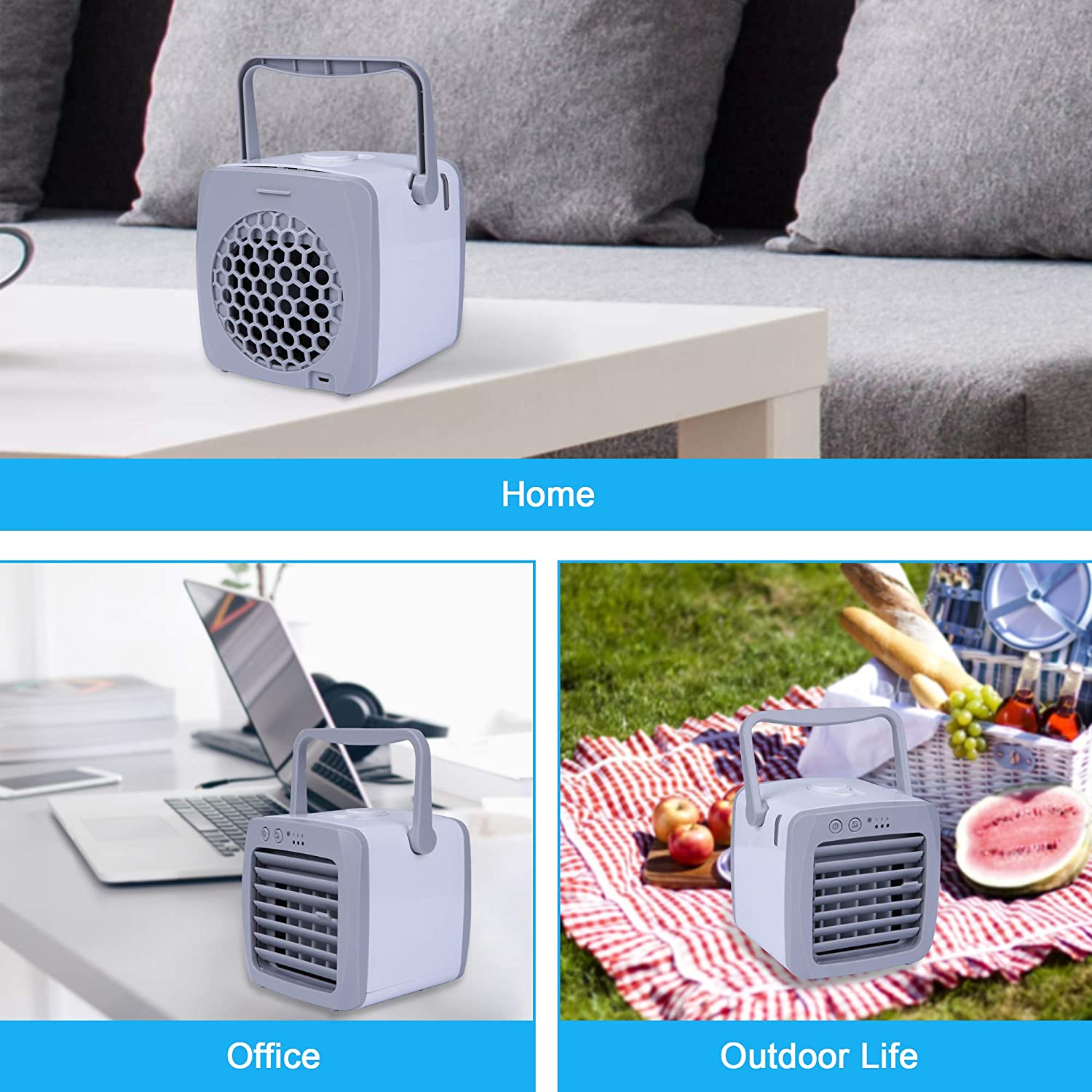 E-Macht Portable Evaporative Air Conditioner Cooler Small Cooling Fan with USB Charge | e-macht.com