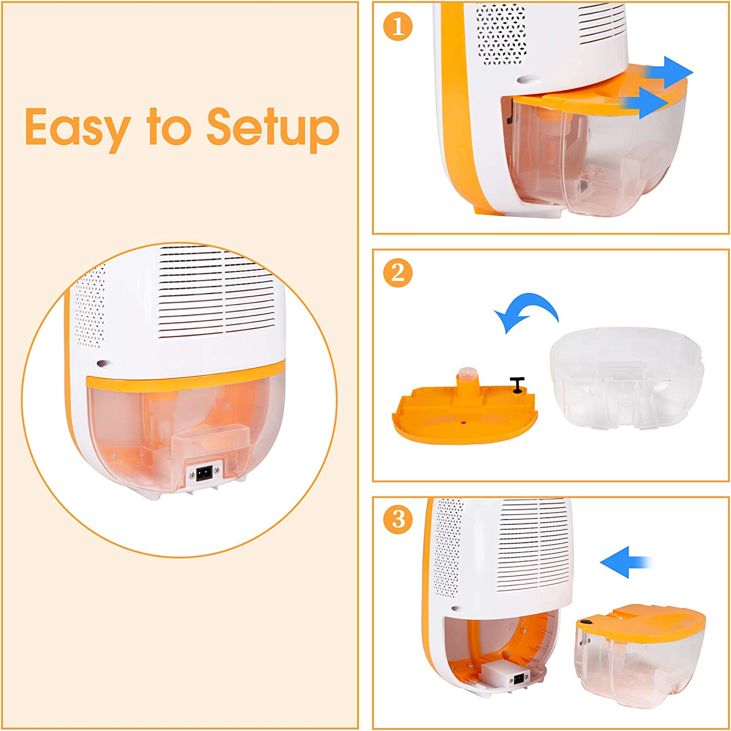 E-Macht 2200 Cubic Feet Small Dehumidifiers 1100ml Auto Shut Off Portable Quiet Dehumidifiers | e-macht.com