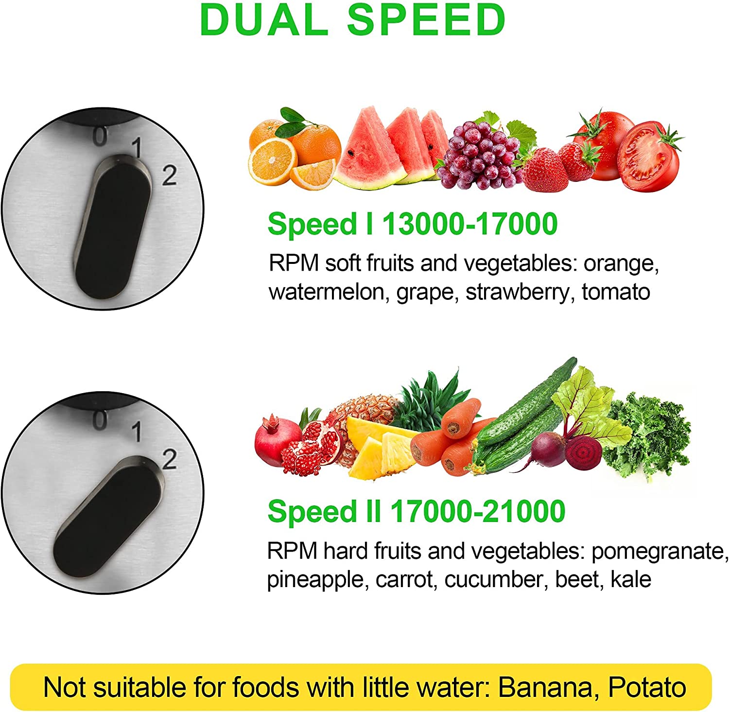 E-Macht Cold Press Juicer Extractor Machines Vegetable and Fruit with Big Mouth 3" Feed Chute, BPA-Free, 850W Motor