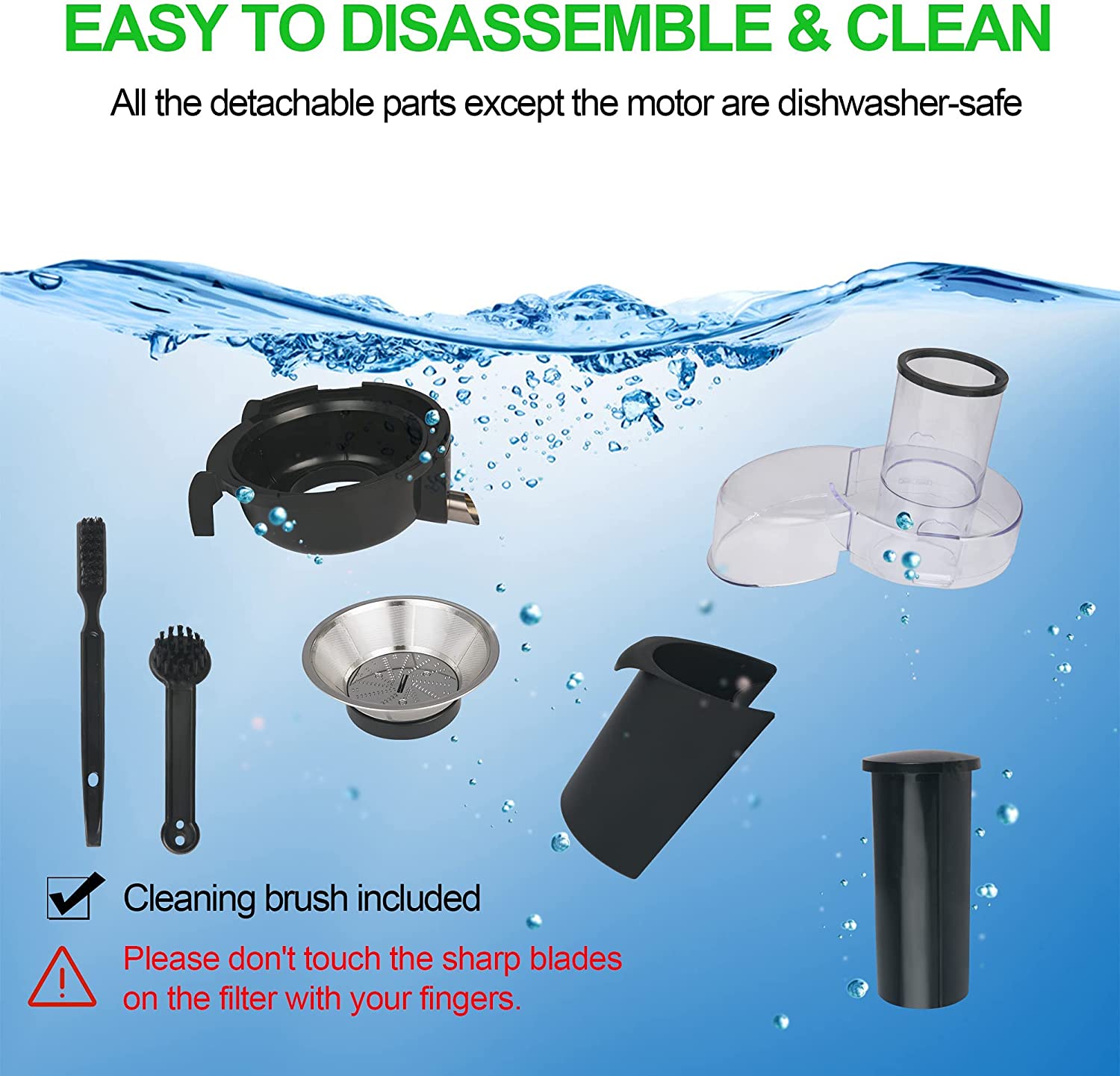 E-Macht Cold Press Juicer Extractor Machines Vegetable and Fruit with Big Mouth 3" Feed Chute, BPA-Free, 850W Motor