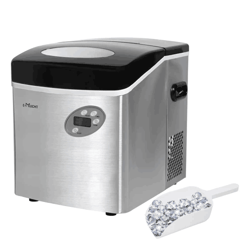 E-Macht 2 In 1 Countertop Ice Maker Self-Cleaning 48.5Lbs/24H Party  Portable 