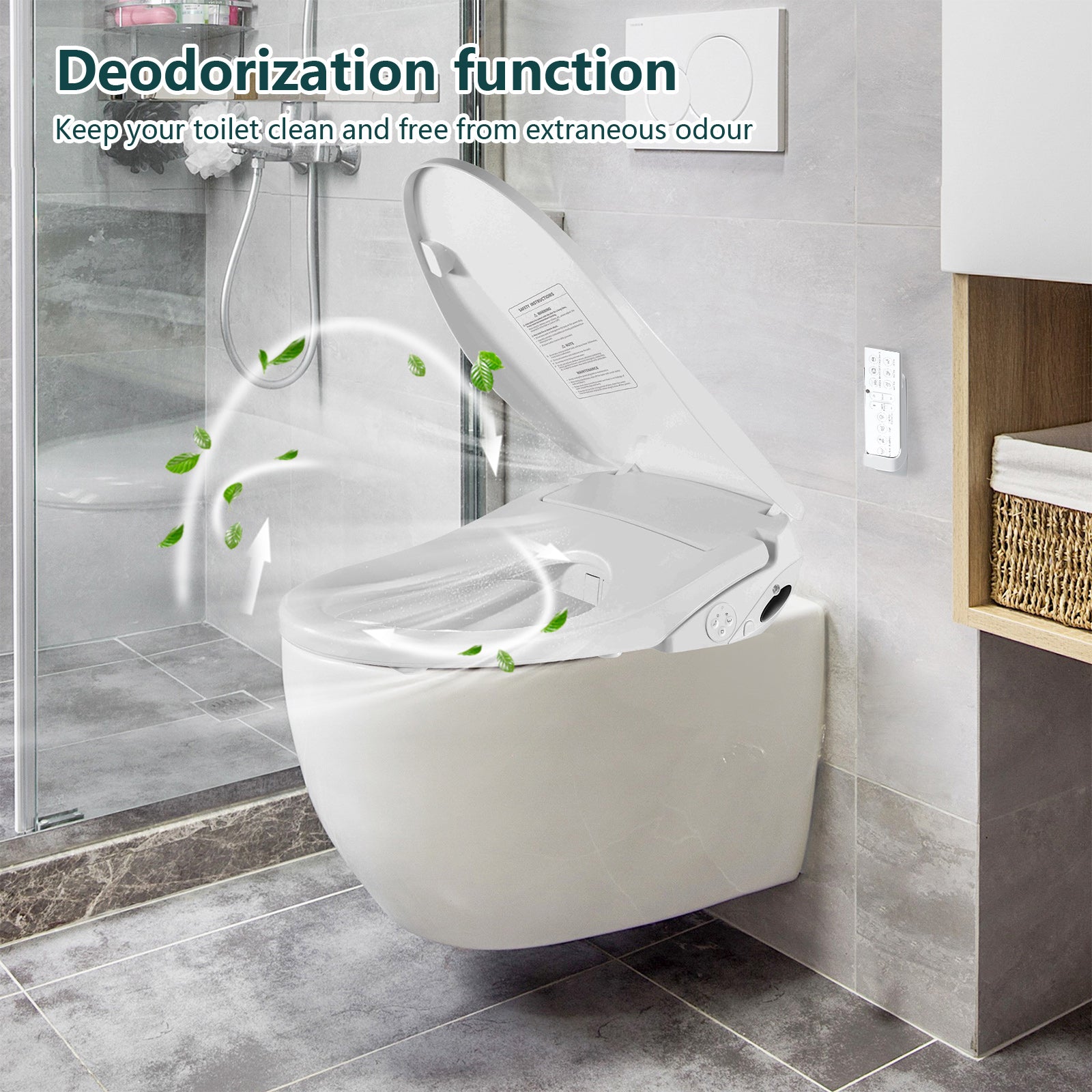 Smart Remote Control Toilet Seat  Cover with Multi-function Cleaning Mode