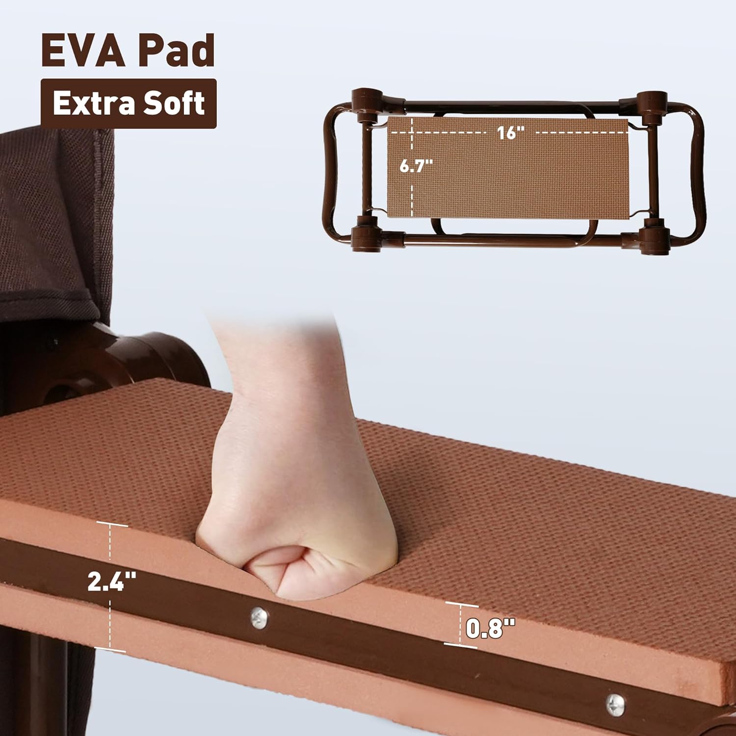 Ergonomic Garden Kneeler and Seat Bench, Heavy Duty Lightweight Garden Stool with 2 Tool Pouches