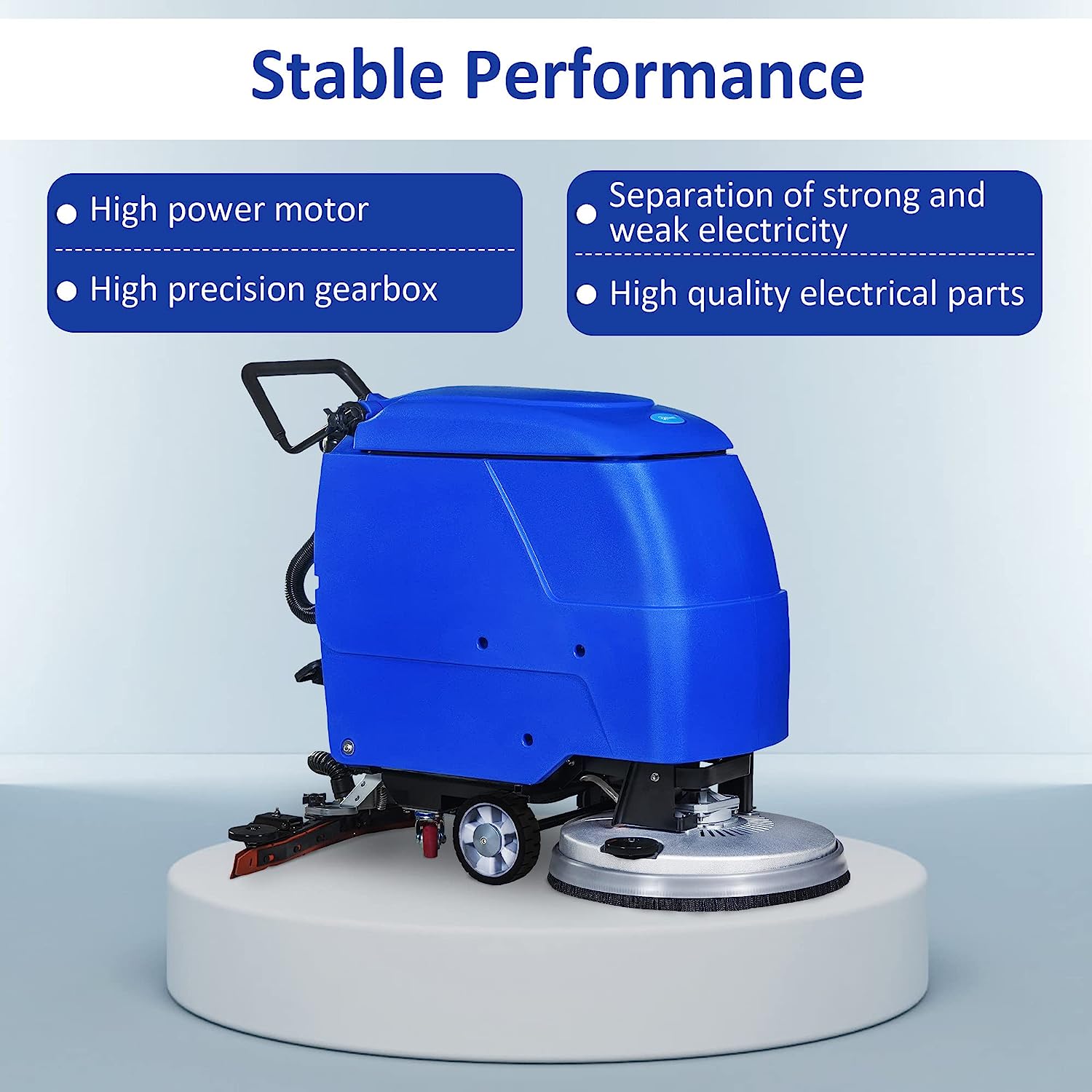 E-Macht Commercial Electric Floor Scrubber/ Dryer with Adjustable Handle with 20.8" Cleaning Path and 2 x 100amh Batteries for Efficient Cleaning