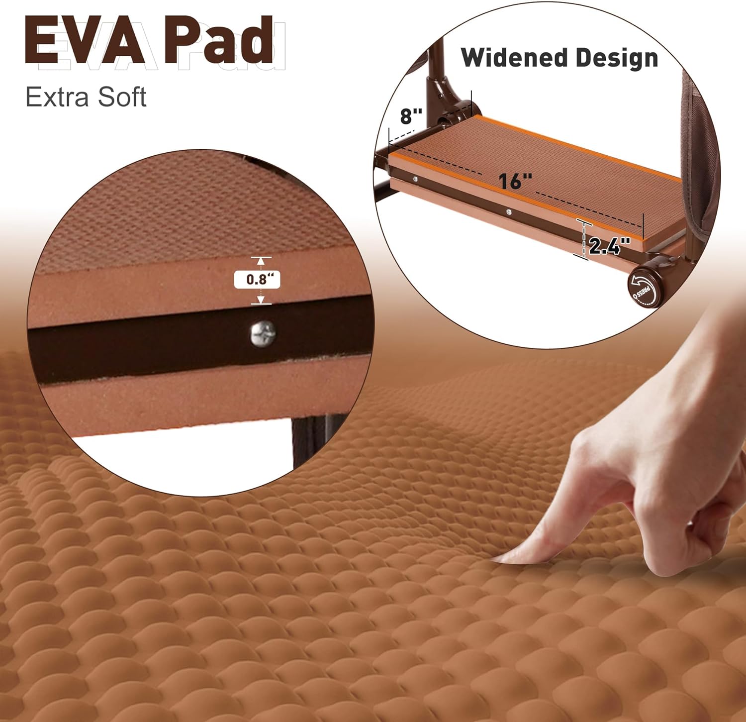 Ergonomic Garden Kneeler and Seat Bench Garden Workseat Folding Gardening Bench