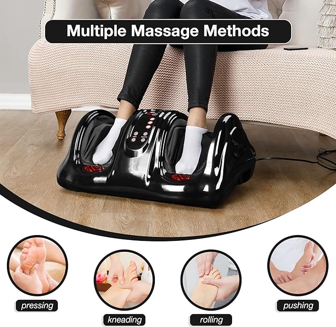Foot Massager Machine with Heat, Electric Kneading Foot Massage with Remote Control