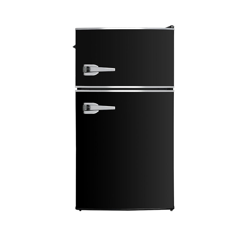 E-Macht Black Double Door Refrigerator, 3.2 Cu. Ft. Small Refrigerator, Adjustable Thermostat Control | e-macht.com
