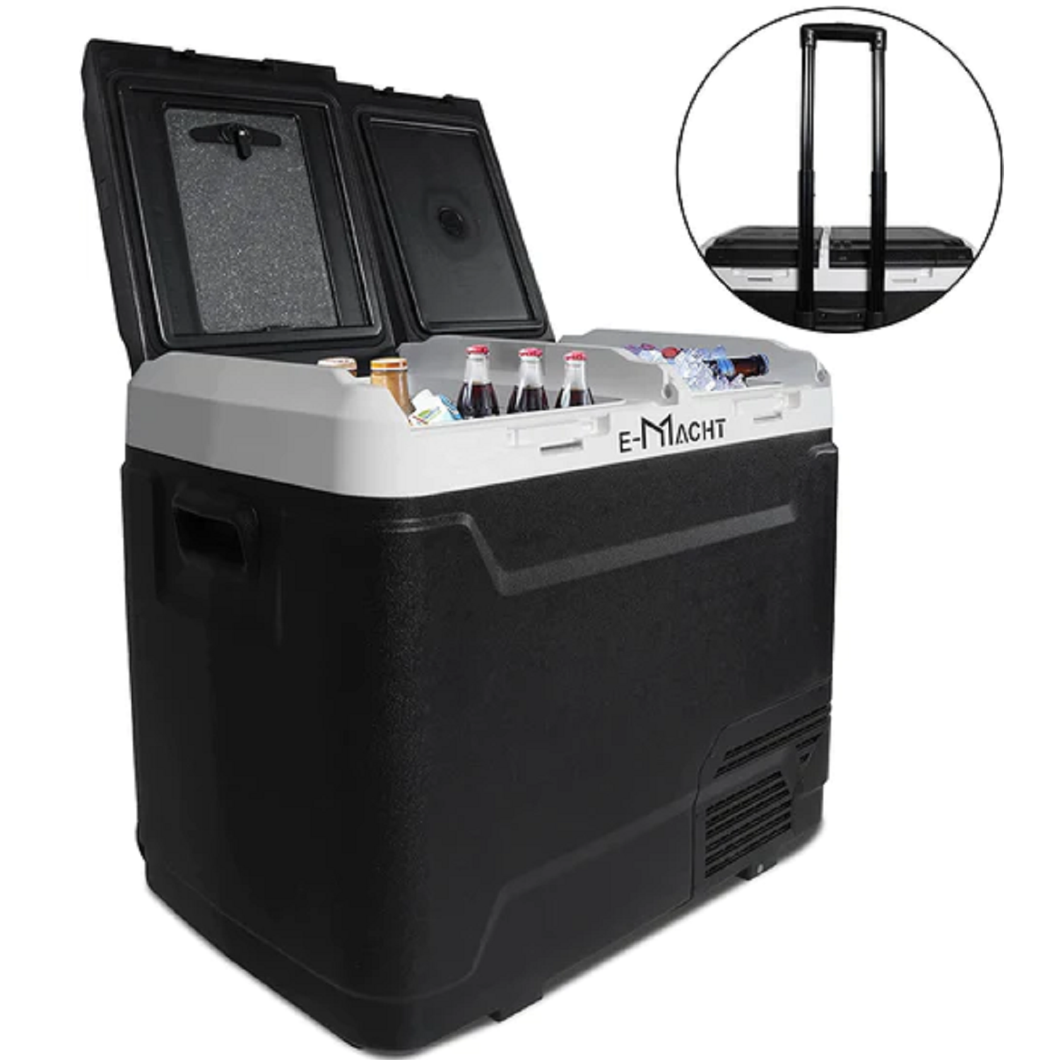 E-Macht Car Refrigerator Portable Dual-zone Freezer, 60L Capacity with LED Lights | e-macht.com