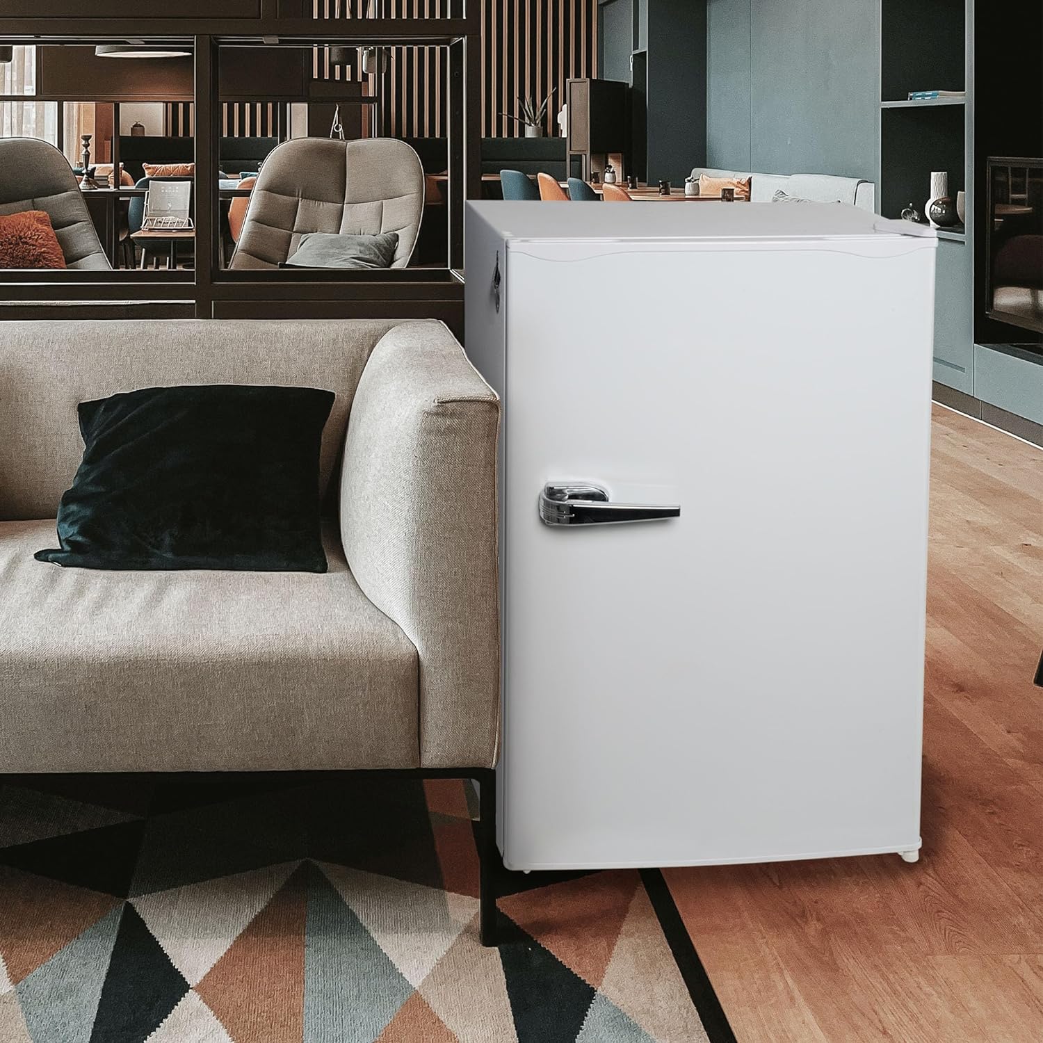 3.2 Cu.Ft Compact Mini Refrigerator with Freezer, 5 Temperature Settings, Single Door for Dorm, Office, Bedroom | e-macht.com