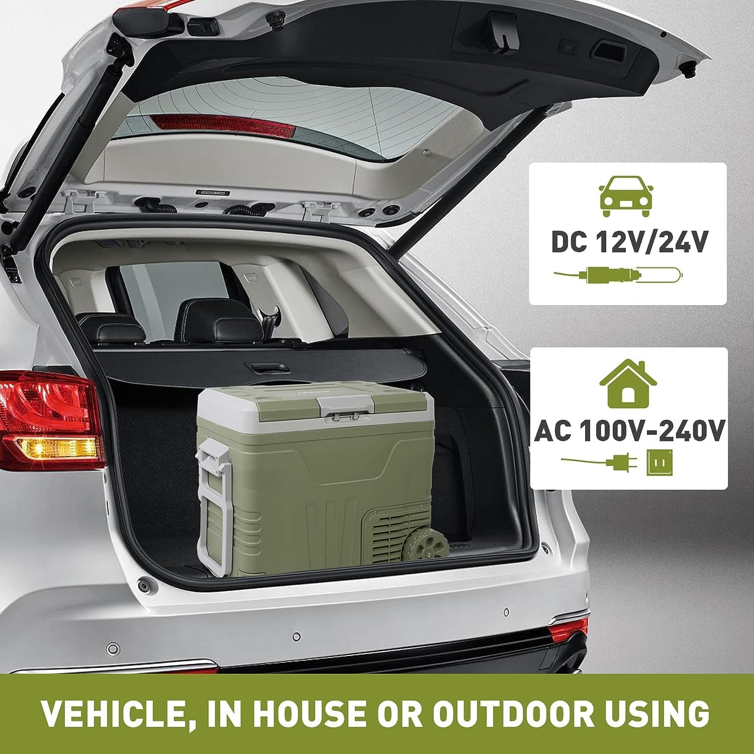 12 Volt 52 Quart Dual Zone Car Refrigerators, -4℉~68℉, Portable Freezer Electric Cooler 12/24V DC & 100-240V AC | e-macht.com