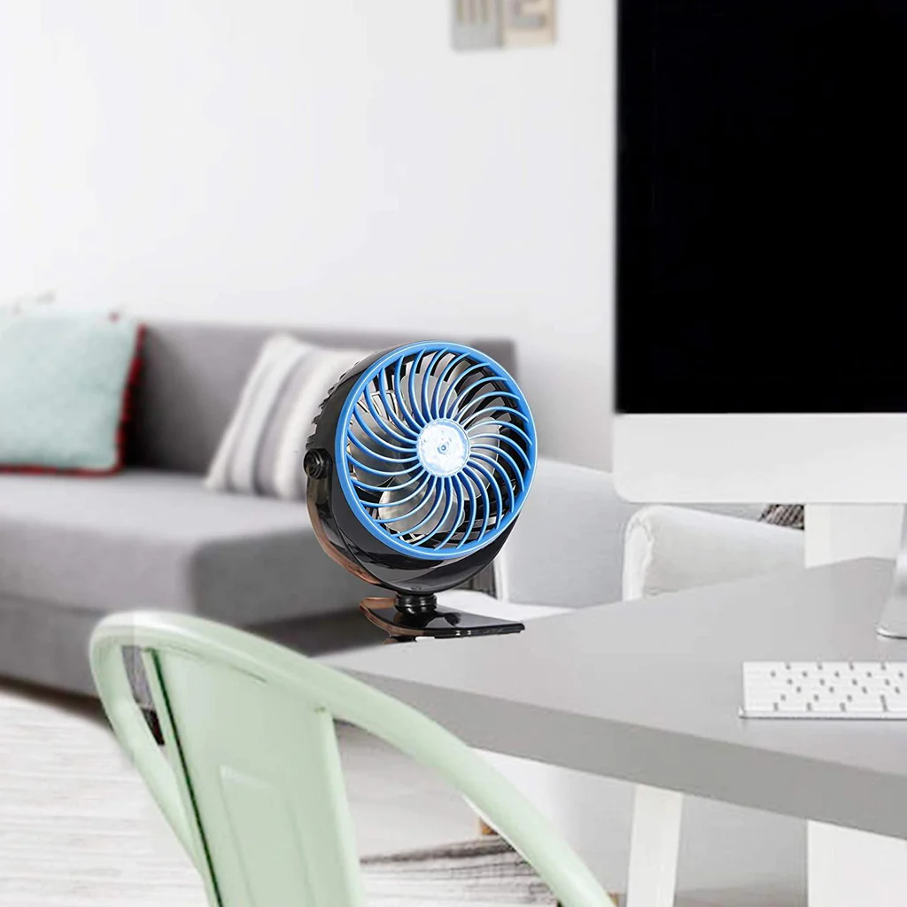 E-Macht Mini USB Powered Desk Fan can 360 degree rotation Fan Speed Adjustable, Personal Fan Strong Airflow and Quiet for Home Office | e-macht.com