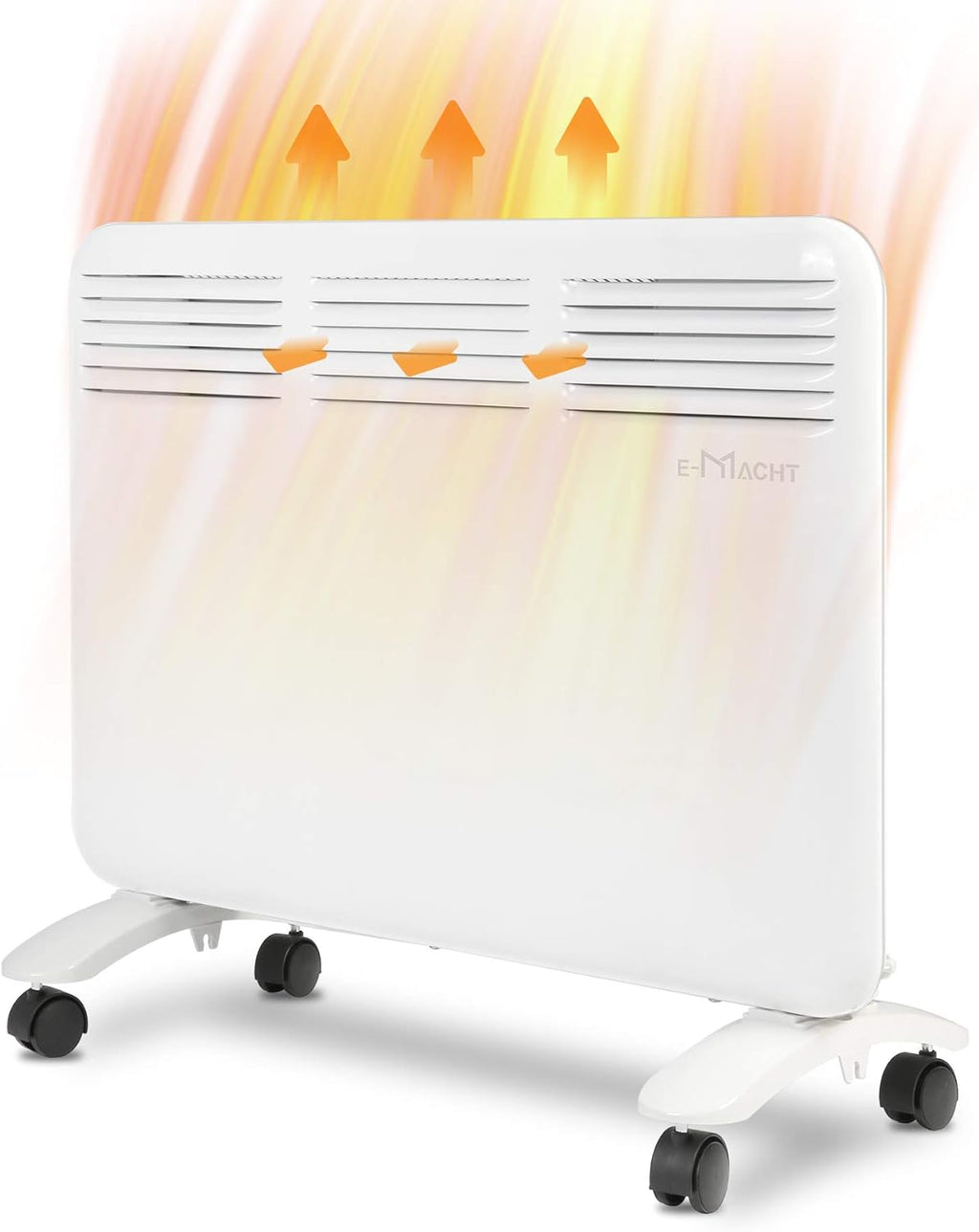 EMacht 1000W Electric Convector Heater with Wheels Freestanding/Wall