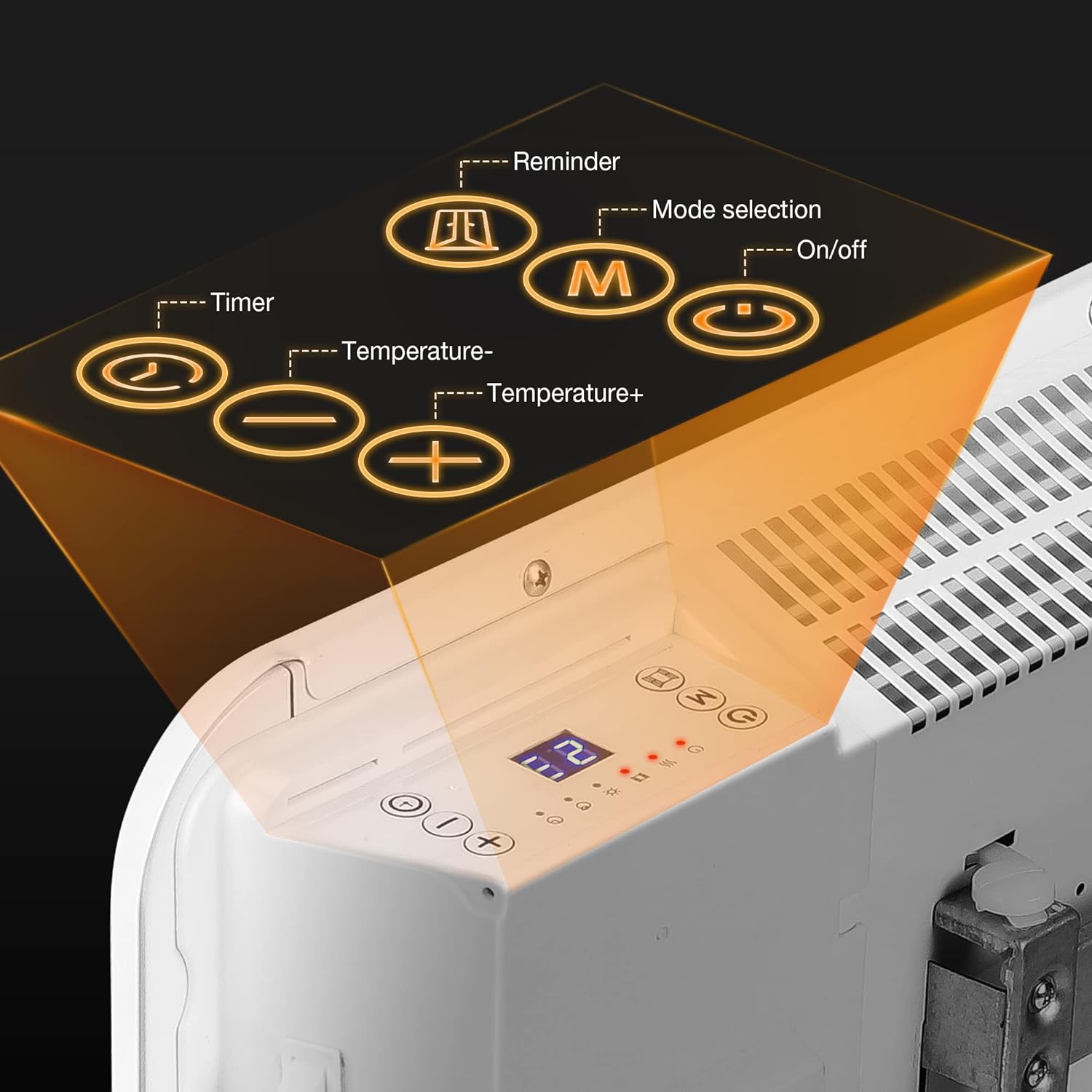 1500W Electric Convection Heater Space Heaters Freestanding /Wall Mounted Floor Heater with Thermostat