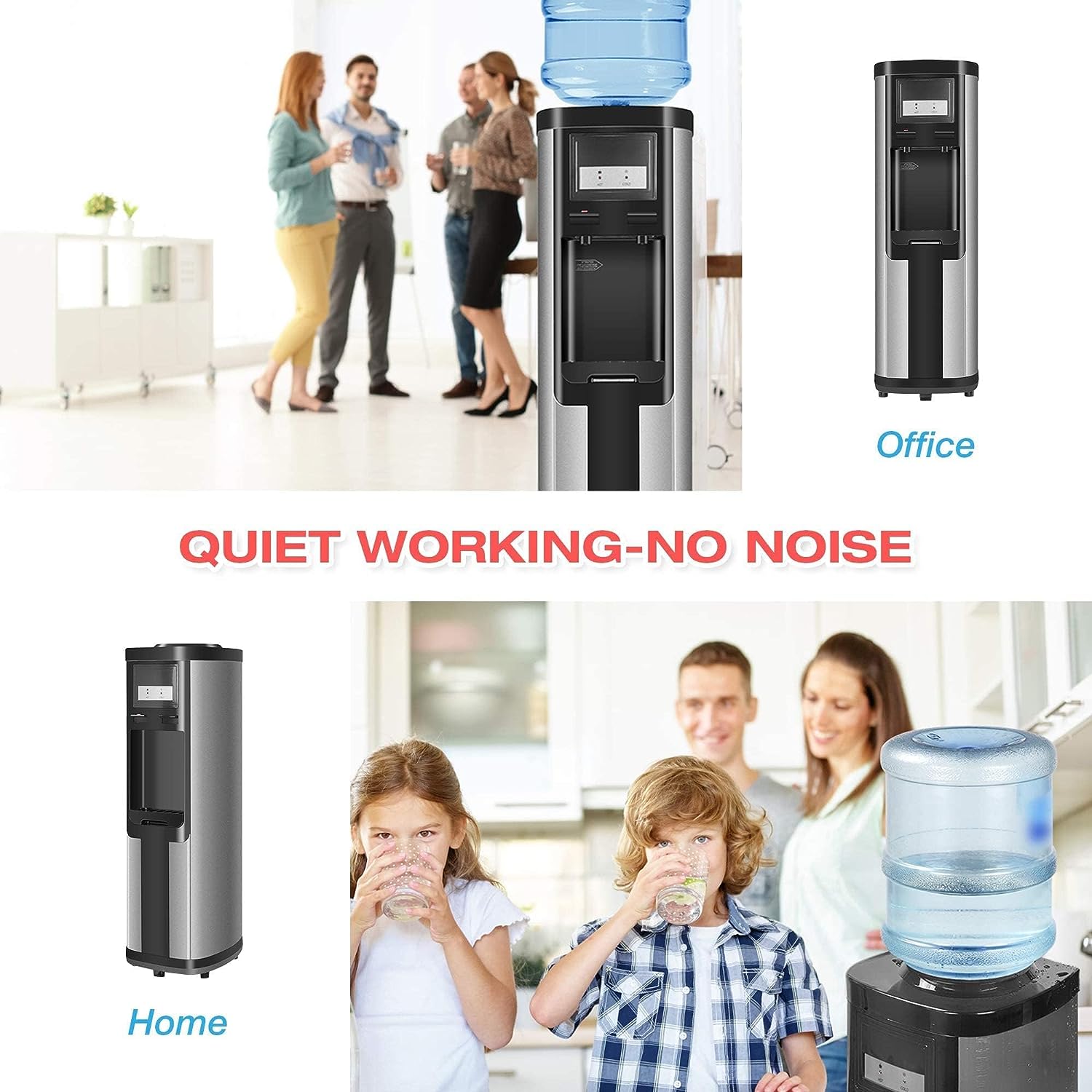  5 Gallon Water Dispenser, Bottom Loading Hot Cold Water  Cooler,3 Temperature Settings, Empty Bottle Indicator with Child Safety  Lock Black : Home & Kitchen