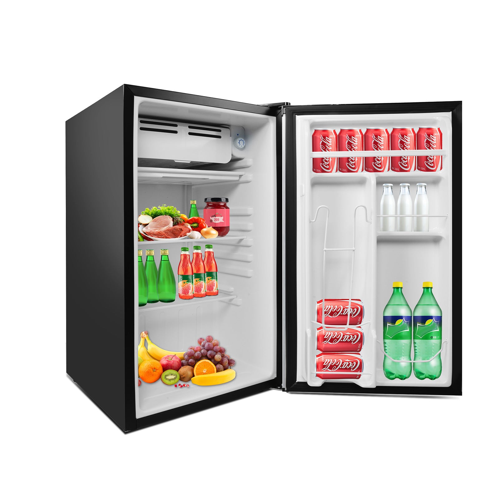 E-Macht 3.2 Cu.Ft. Mini Fridge with Freezer, Removable Shelf，Adjustable Legs, Adjustable Thermostat Control, Removable Shelf | e-macht.com
