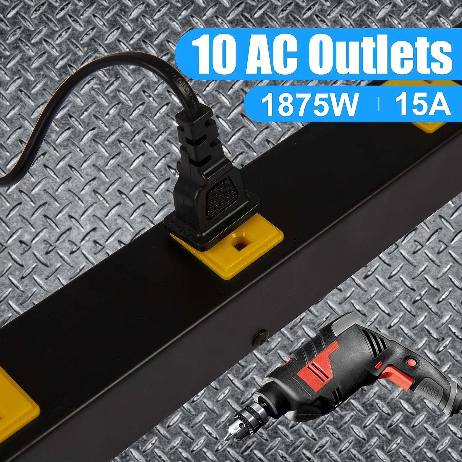 E-Macht Surge Protector Power Strip with Outlets Ports 6-Foot Cord for Home, Office -Black (1, 10outlets)