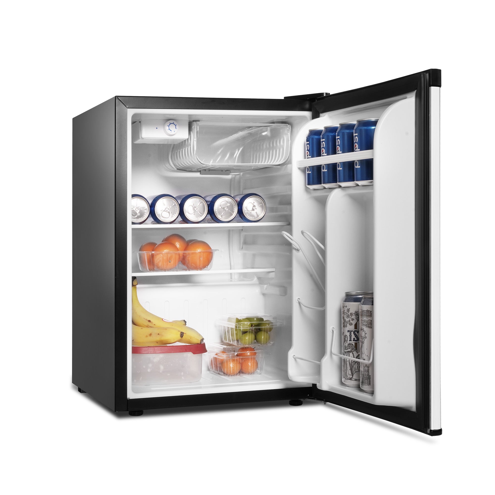 E-Macht Single Door Compact Refrigerator with Freezer, Adjustable Legs and Adjustable Temperature Control, Reversible Door