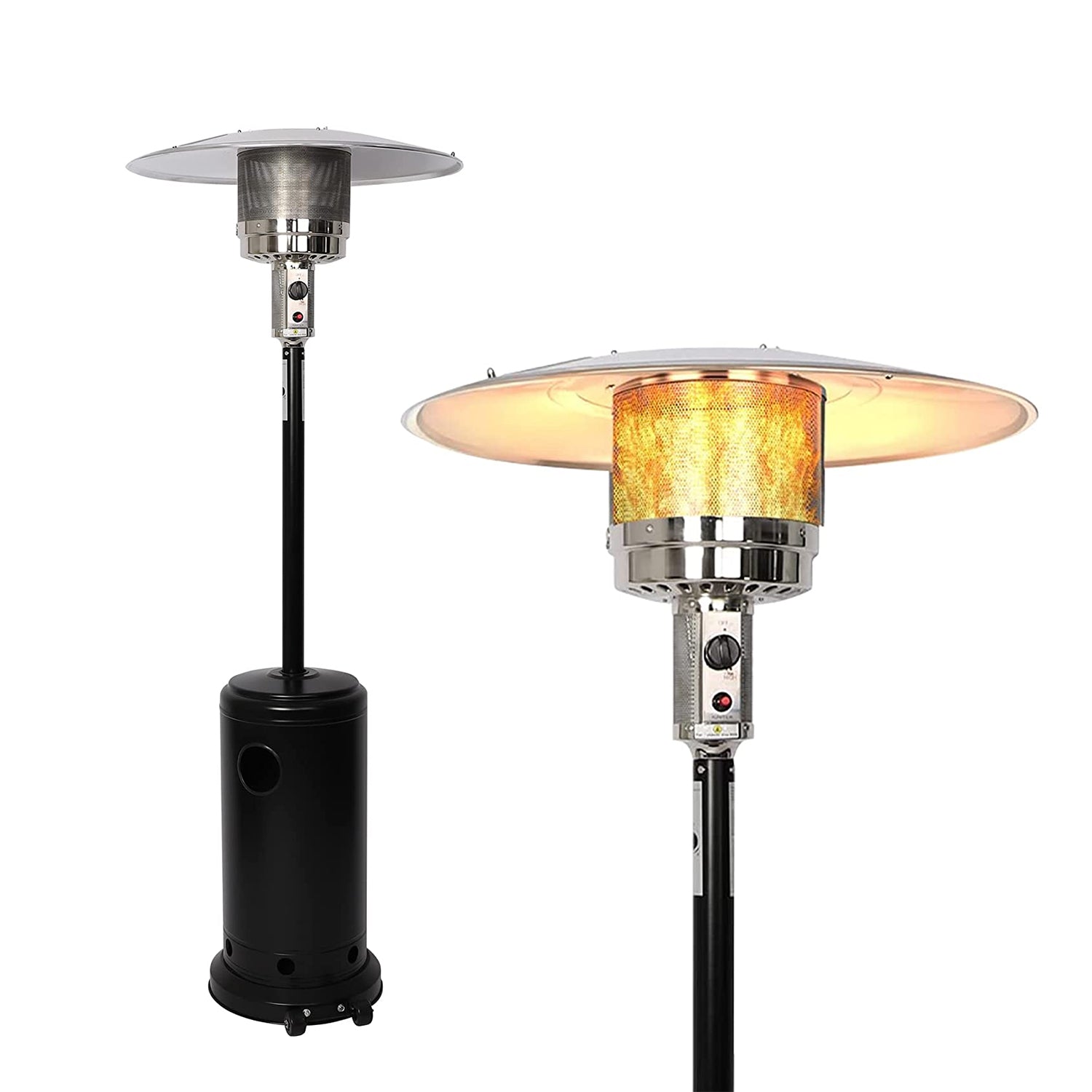 E-Macht 36000 BTU Outdoor Propane Gas Patio Heater w/Wheels for Home and Commercial, Black