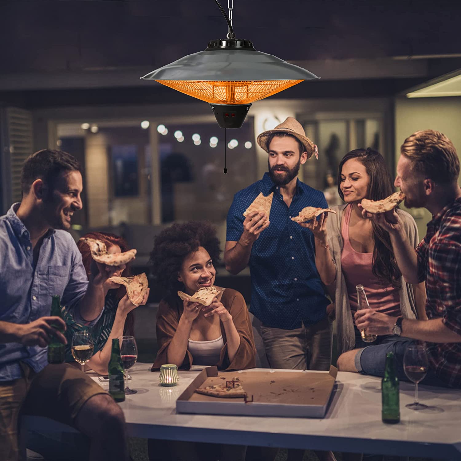 E-Macht Electric Patio Heater, Ceiling Mounted or Hanging Patio Infrared heater, Waterproof IP24