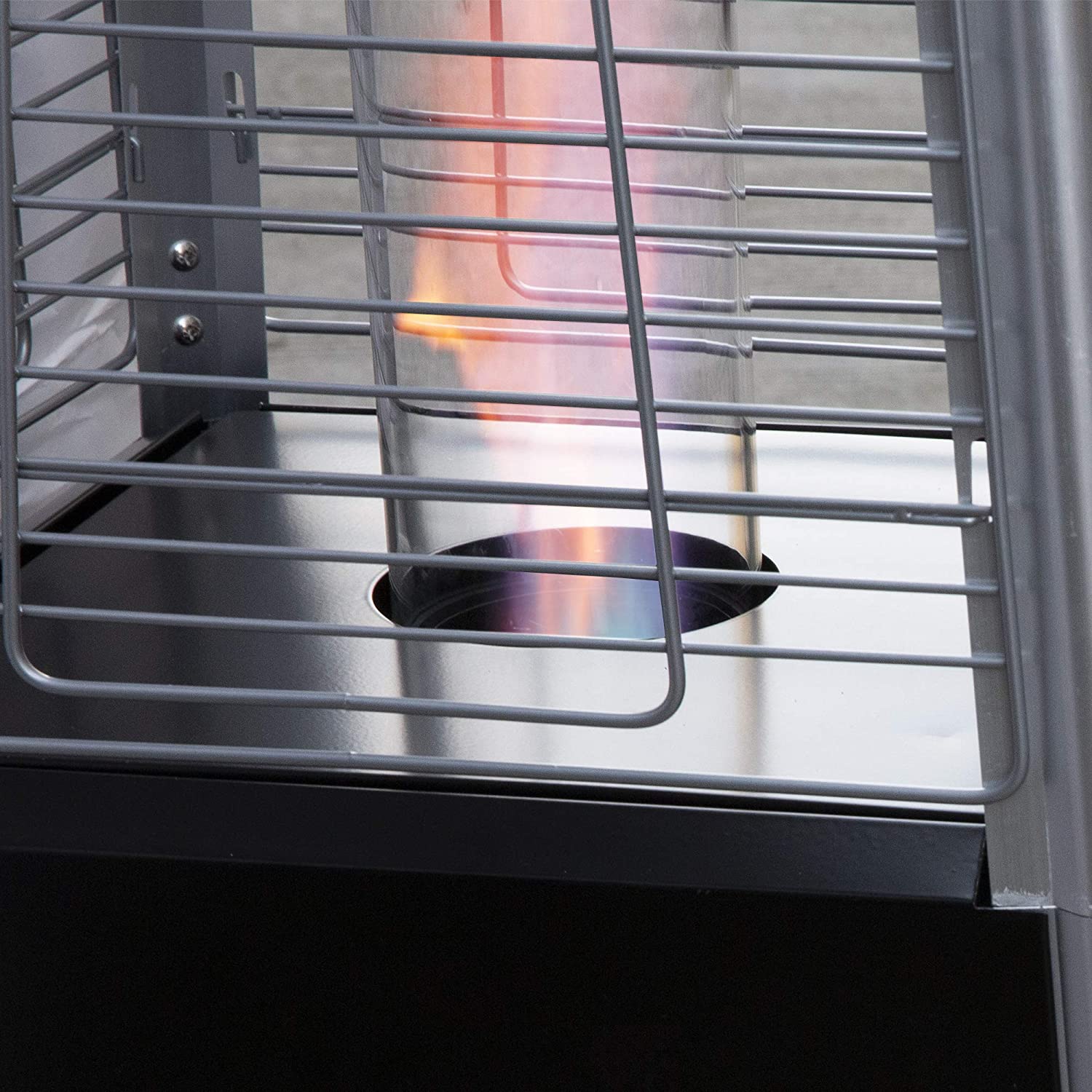 E-Macht 87" Outdoor Patio Heater, Pyramid Standing Gas LP Propane Heater with Wheels 42000 BTU, Black | e-macht.com