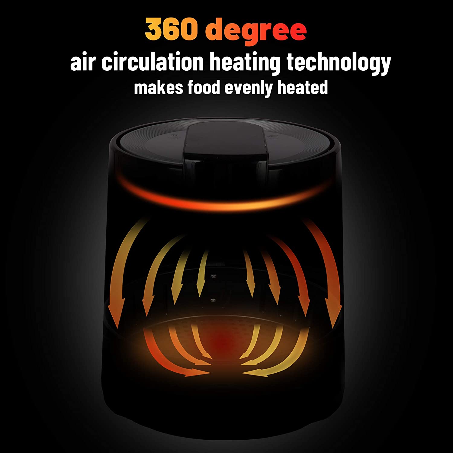 E-Macht 3.8 Quart Air Fryer, Electric Hot Oven Oilless Cooker with LCD Digital Screen