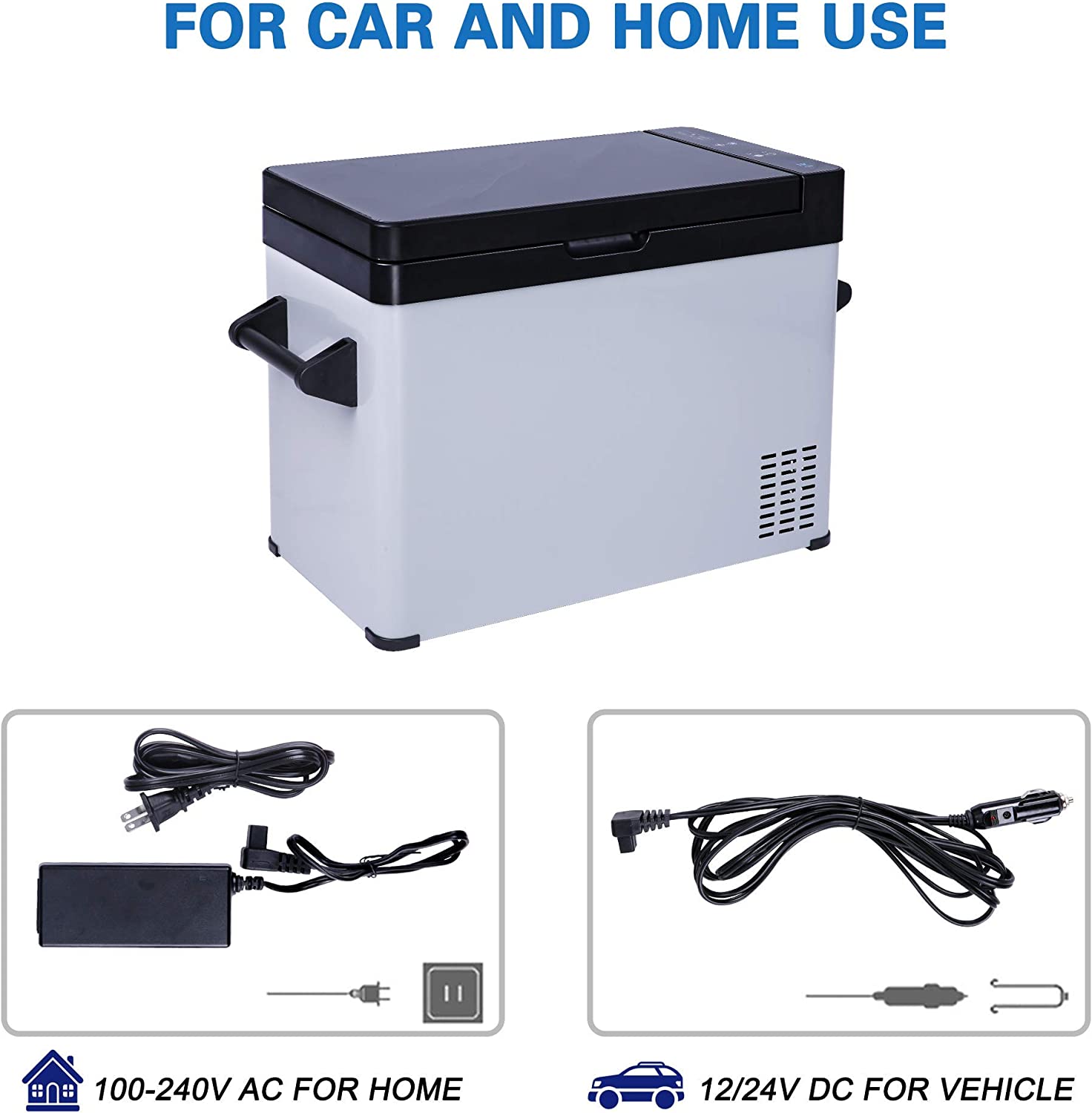 E-Macht Car Refrigerator 52 Quart 12V/24V DC Portable Refrigerator Freezer Electric Cooler -7.6℉ - 68℉ for RV | e-macht.com
